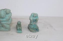 Collection De 5 Anciennes Statues Égyptiennes Pharaoniques Égyptiennes Ancien