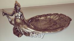 Coupelle Ancien Vide Poche Art Nouveau Art Deco En Étain Argenté En Bon État