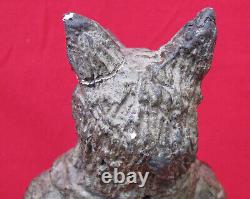 Curieuse Statue Ancienne Homme A Tete De Loup