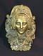 D 19ème Ancien Mascaron Billard Bronze Sculpture 19cm630g Bouche Pivotante Femme