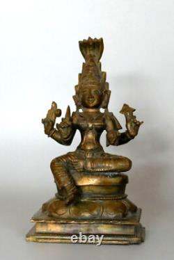 Déesse Mariamman ancienne en bronze Inde Hindouisme H14cm india old
