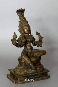 Déesse Mariamman ancienne en bronze Inde Hindouisme H14cm india old