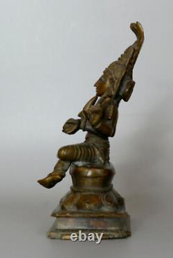 Déesse Mariamman ancienne en bronze Inde Hindouisme H14cm india old