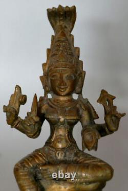 Déesse Mariamman ancienne en bronze Inde Hindouisme H14cm india old