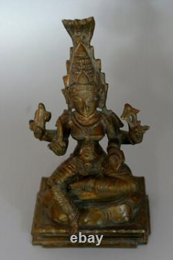 Déesse Mariamman ancienne en bronze Inde Hindouisme H14cm india old