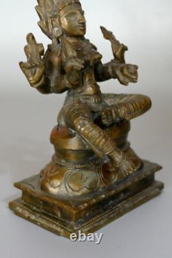 Déesse Mariamman ancienne en bronze Inde Hindouisme H14cm india old