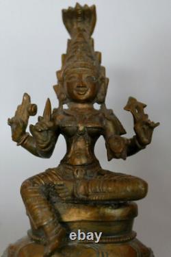 Déesse Mariamman ancienne en bronze Inde Hindouisme H14cm india old