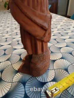 Dieppe terre cuite Ancienne Femme De Pêcheur, Signée Illisible Et Datée 1875