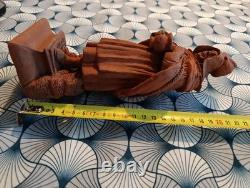 Dieppe terre cuite Ancienne Femme De Pêcheur, Signée Illisible Et Datée 1875