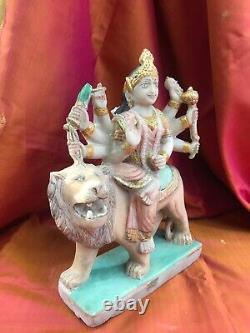 Durga Déesse Statue ancienne Marbre Sculpture Inde Temple Rare Parvati Shiva
