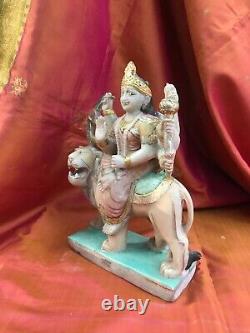 Durga Déesse Statue ancienne Marbre Sculpture Inde Temple Rare Parvati Shiva I