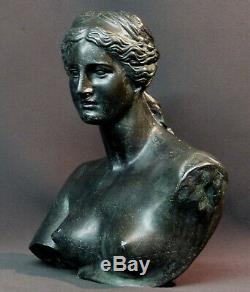 E superbe sculpture statuette ancienne buste Vénus métal 2.6kg26cm femme