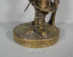 Écuyer Gil Blas De Santillane Sculpture Bronze Ancien Signé Levêque