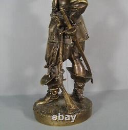 Écuyer Gil Blas De Santillane Sculpture Bronze Ancien Signé Levêque