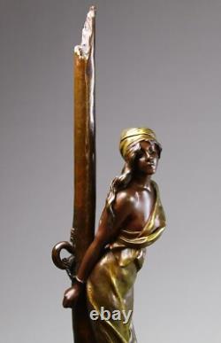 Emmanuel Villanis Sculpture L'Otage bronze ancien circa 1890