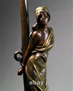 Emmanuel Villanis Sculpture L'Otage bronze ancien circa 1890
