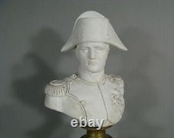 Empereur Napoléon Premier Bonaparte Ancien Buste Bronze Biscuit De Porcelaine