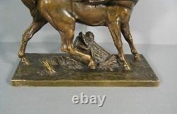 Enfant Sur Cheval Jeune Cavalier Sculpture Bronze Ancien Signé Théodore Gechter