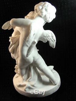 Falconet Sevres Ancienne Statue Sculpture Biscuit Amour Putti Angelot Cherubin