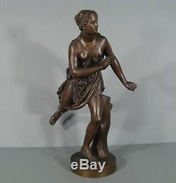 Femme Antiquité Sculpture Ancienne Bronze Signé Barbedienne Et Achille Colas