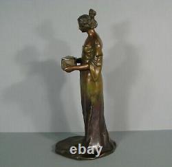 Femme Fleur Style Mucha Sculpture Style Art Nouveau Bronze Ancien Jugendstil
