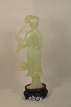 Figurine Ancien Jade Antique Chinese Carved Sculpture H20cm