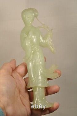 Figurine Ancien Jade Antique Chinese Carved Sculpture H20cm