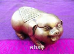 Figurine porc en bronze ancienne