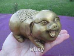 Figurine porc en bronze ancienne