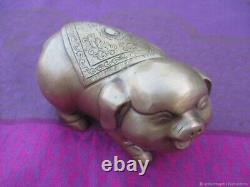 Figurine porc en bronze ancienne