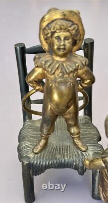Figurines Anciennes Bronze De Vienne  XIXème Collection enfants Miniatures