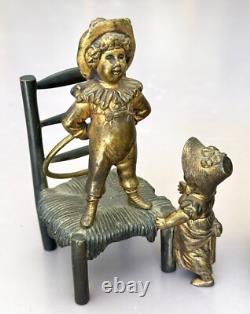 Figurines Anciennes Bronze De Vienne  XIXème Collection enfants Miniatures