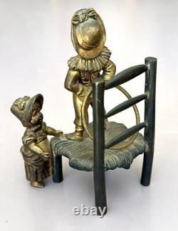 Figurines Anciennes Bronze De Vienne  XIXème Collection enfants Miniatures