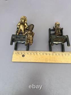 Figurines Anciennes Bronze De Vienne  XIXème Collection enfants Miniatures