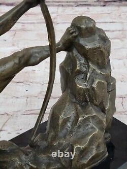 Fin Ancien Romain Bronze Statue 1st Siècle Figurine Grec Dieu Apollo Chair