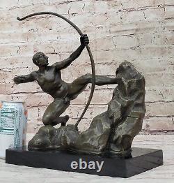 Fin Ancien Romain Bronze Statue 1st Siècle Figurine Grec Dieu Apollo Mâle Chair