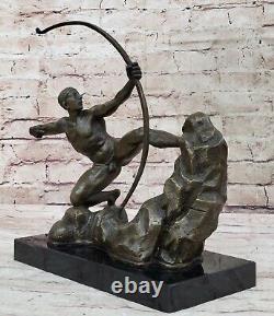 Fin Ancien Romain Bronze Statue 1st Siècle Figurine Grec Dieu Apollo Mâle Chair
