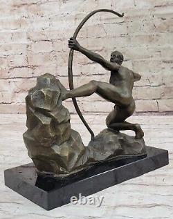 Fin Ancien Romain Bronze Statue 1st Siècle Figurine Grec Dieu Apollo Mâle Chair