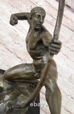 Fin Ancien Romain Bronze Statue 1st Siècle Figurine Grec Dieu Apollo Mâle Chair