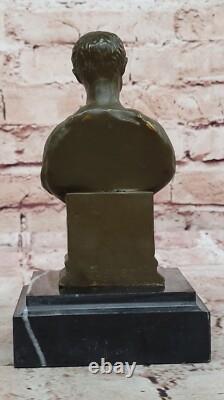 Fisher Buste Bronze Signé Julius Caesar Sculpture Statue Rome Ancienne Décor Art