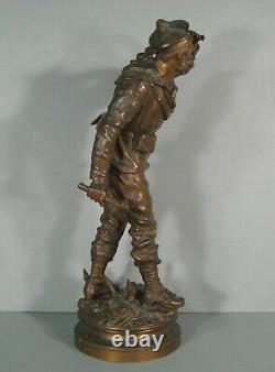 Fusilier Marin Militaire Marine Nationale Sculpture Bronze Ancien Signé Anfrie