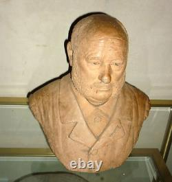GRAND BUSTE, ancien, en terre cuite Mr GALY 1897