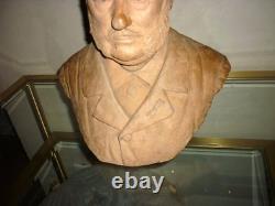 GRAND BUSTE, ancien, en terre cuite Mr GALY 1897