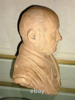GRAND BUSTE, ancien, en terre cuite Mr GALY 1897
