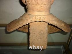 GRAND BUSTE, ancien, en terre cuite Mr GALY 1897