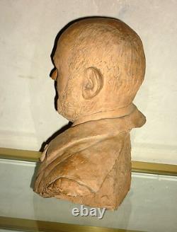 GRAND BUSTE, ancien, en terre cuite Mr GALY 1897