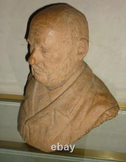 GRAND BUSTE, ancien, en terre cuite Mr GALY 1897