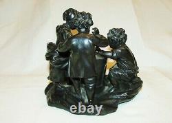 GROUPE ENFANTS STATUETTE ANCIENNE BRONZE SCULPTURE 19ème siècle children Statue
