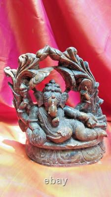 Ganesha Statue ancienne Marbre Sculpture Temple Fait Main Inde Dieu Hindou I