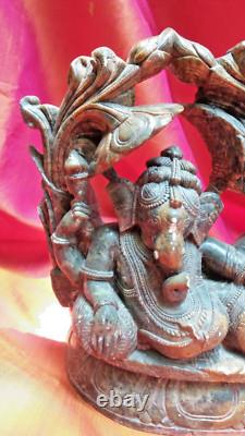 Ganesha Statue ancienne Marbre Sculpture Temple Fait Main Inde Dieu Hindou I